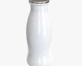 Small Plastic Yoghurt Bottle Closed Mock Up 3Dモデル