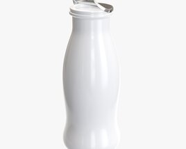 Small Plastic Yoghurt Bottle Opened Mock Up 3Dモデル