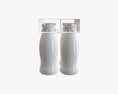 Small Plastic Yoghurt Bottles With Cardboard Packaging Modelo 3d