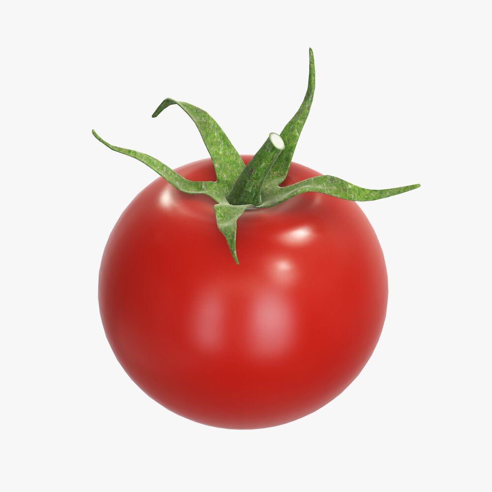 Tomato Cherry Red Small Single With Pedicel Sepal Modèle 3D