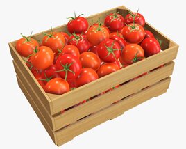 Tomato In Wooden Crate 3D 모델 