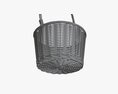 Wicker Basket With Handle Dark Brown 3Dモデル