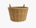 Wicker Basket With Handle Medium Brown Modello 3D