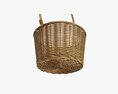Wicker Basket With Handle Medium Brown 3Dモデル