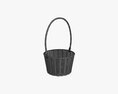 Wicker Basket With Handle Medium Brown 3Dモデル