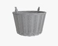 Wicker Basket With Handle Medium Brown 3D模型
