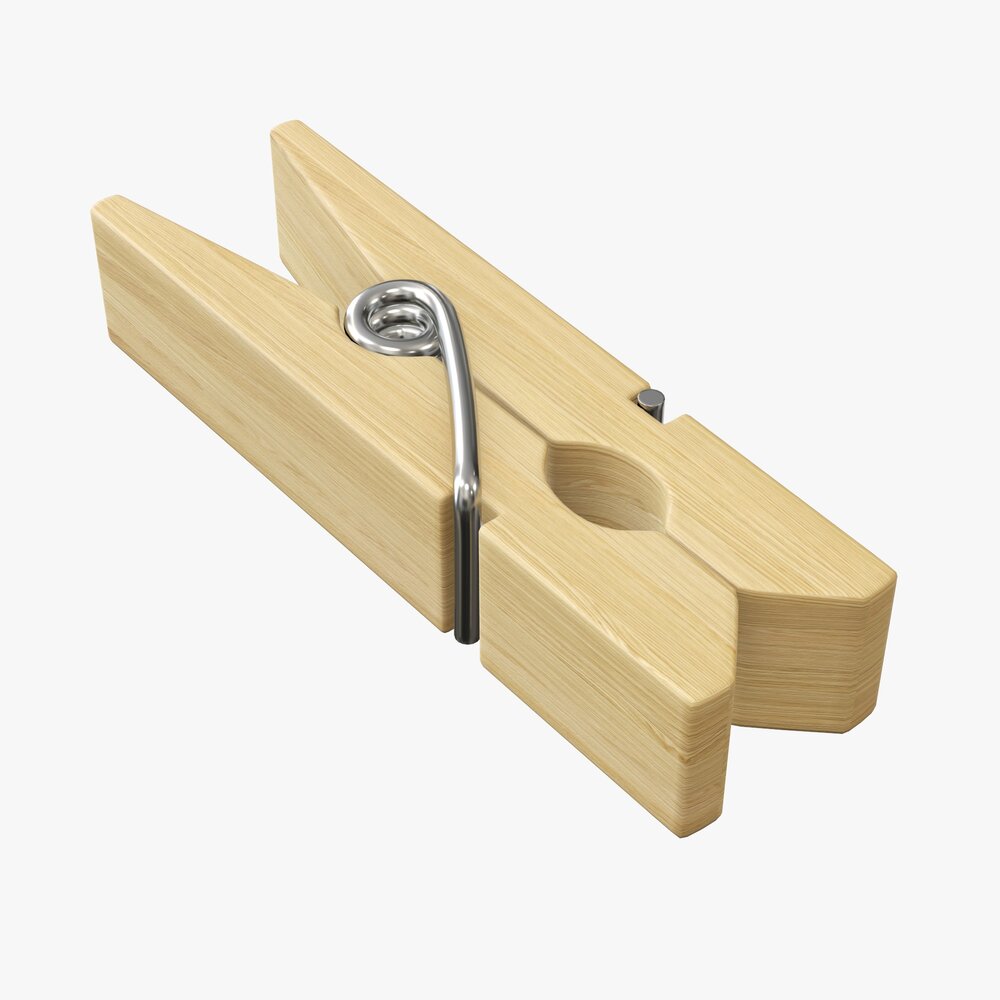 Wooden Clothes Peg Clothespin 3D-Modell