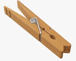Wooden Long Clothes Peg Clothespin 3D-Modell