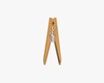 Wooden Long Clothes Peg Clothespin 3D модель