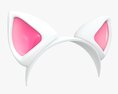 Headband Cat Ears White Modello 3D