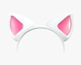 Headband Cat Ears White 3d model