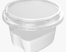 Yoghurt Plastic Box With Label Modello 3D