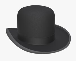 Black Bowler Hat Modello 3D