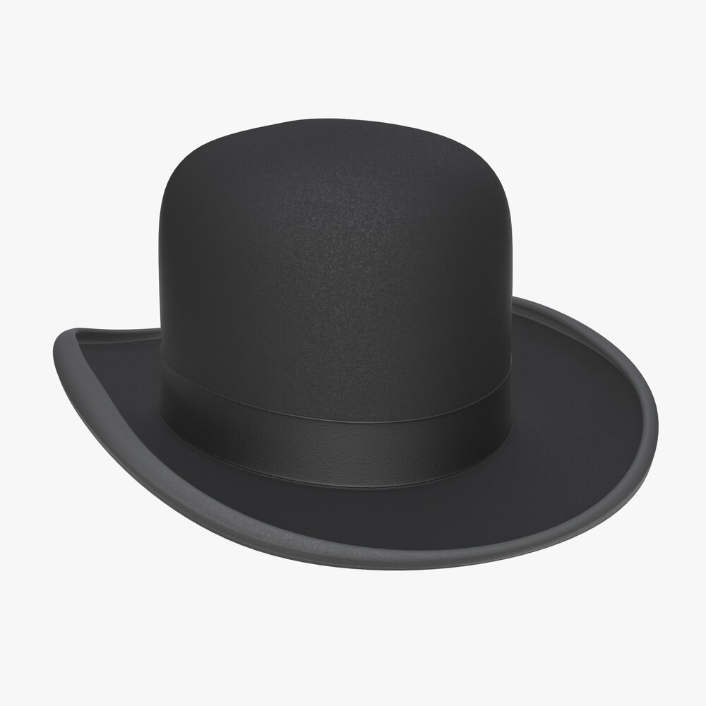 Black Bowler Hat Modelo 3D