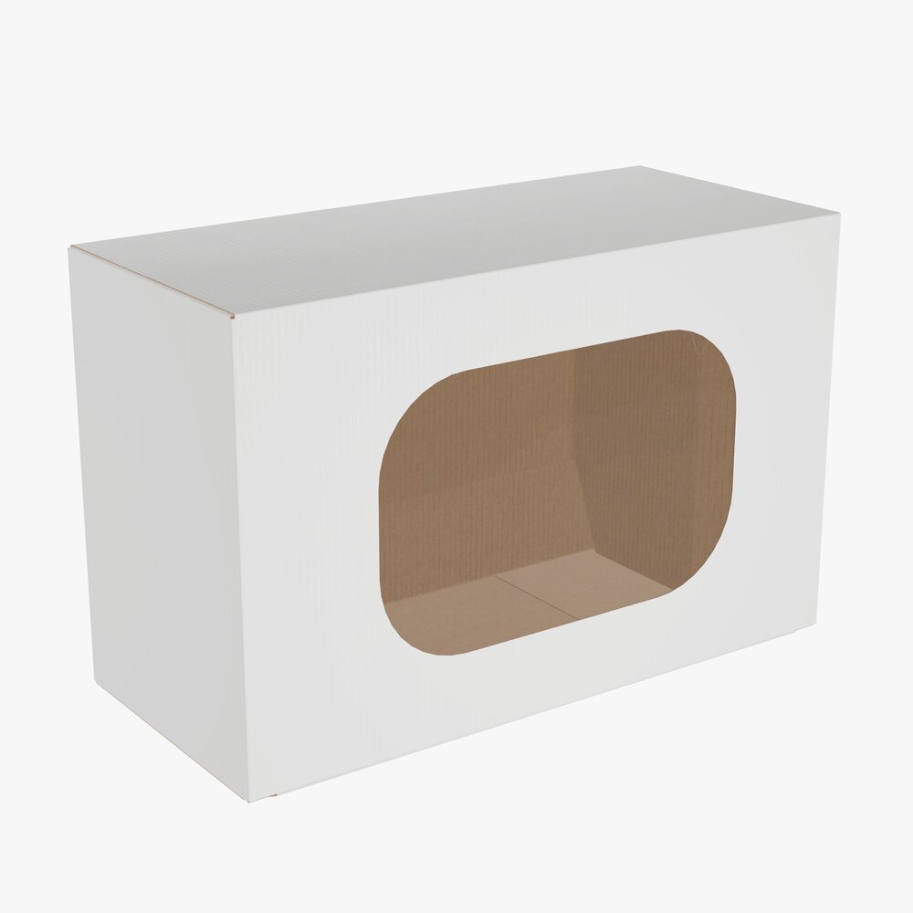 Box With Display Window Cardboard 01 3d model