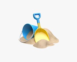 Bucket Shovel With Sand Modello 3D