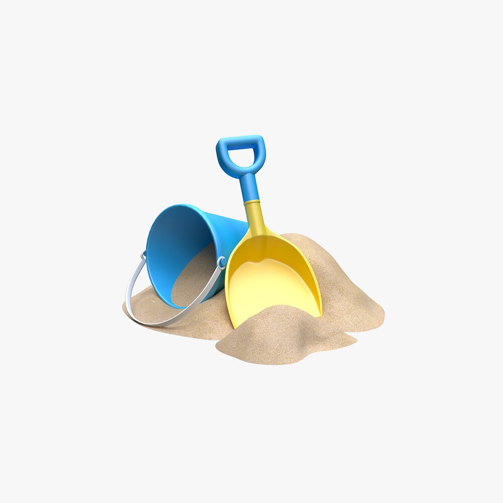 Bucket Shovel With Sand Modèle 3D