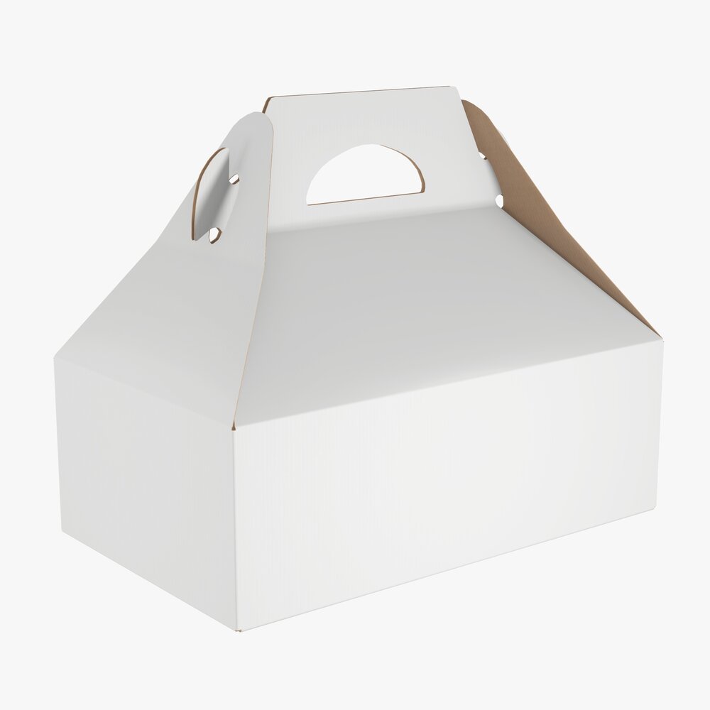 Cake Carrier Cardboard Corrugated Box 3D 모델 