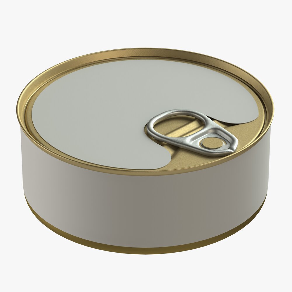 Canned Food Round Tin Metal Aluminium Can 01 3D 모델 