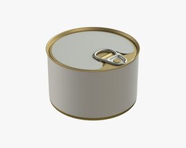 Canned Food Round Tin Metal Aluminium Can 02 3D 모델 