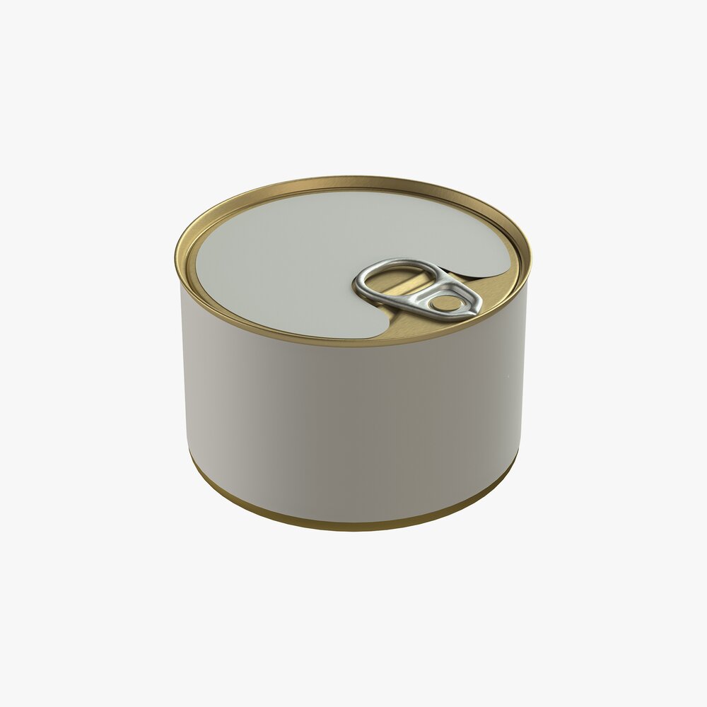 Canned Food Round Tin Metal Aluminium Can 02 3D模型