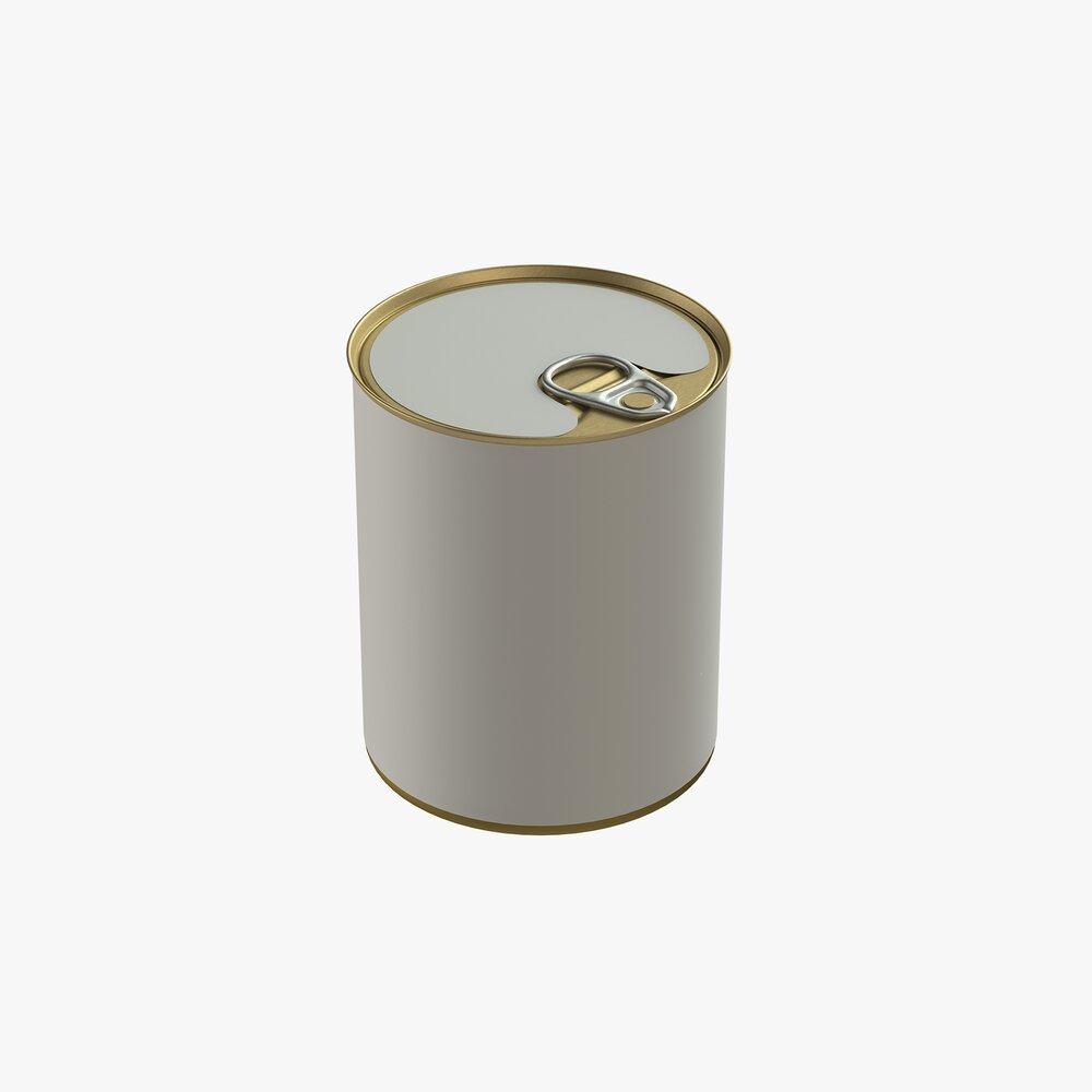Canned Food Round Tin Metal Aluminium Can 03 3D модель