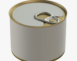 Canned Food Round Tin Metal Aluminium Can 04 3D model