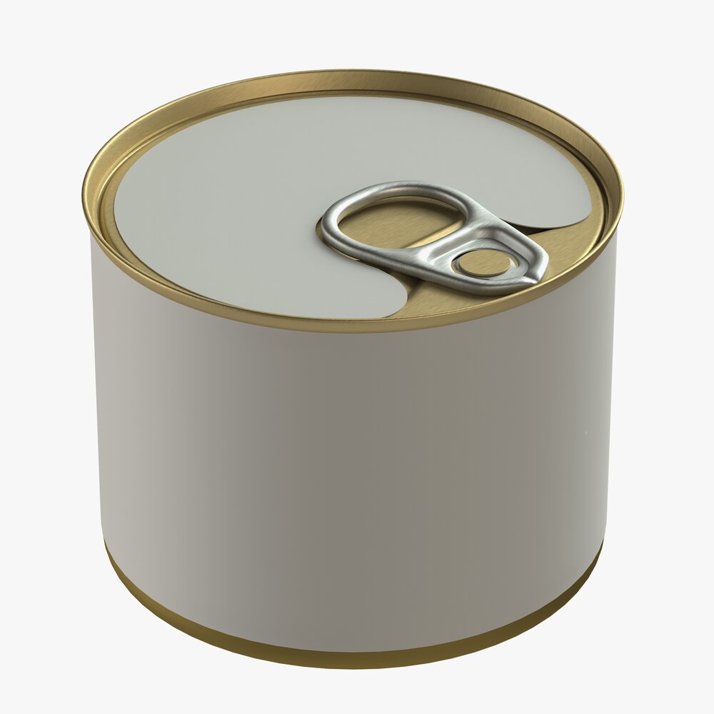 Canned Food Round Tin Metal Aluminium Can 04 3D模型