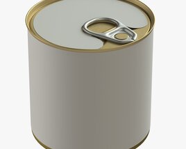 Canned Food Round Tin Metal Aluminium Can 05 Modello 3D