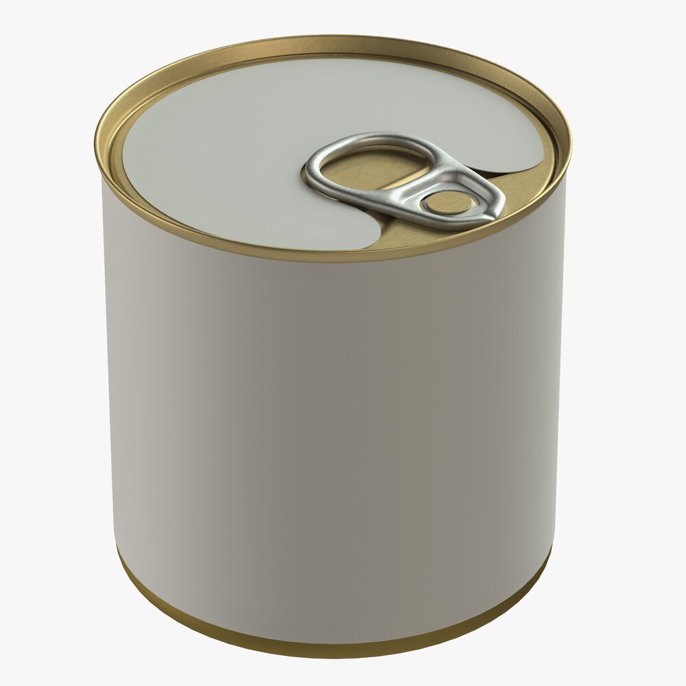 Canned Food Round Tin Metal Aluminium Can 05 3D model