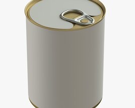 Canned Food Round Tin Metal Aluminium Can 06 3D model