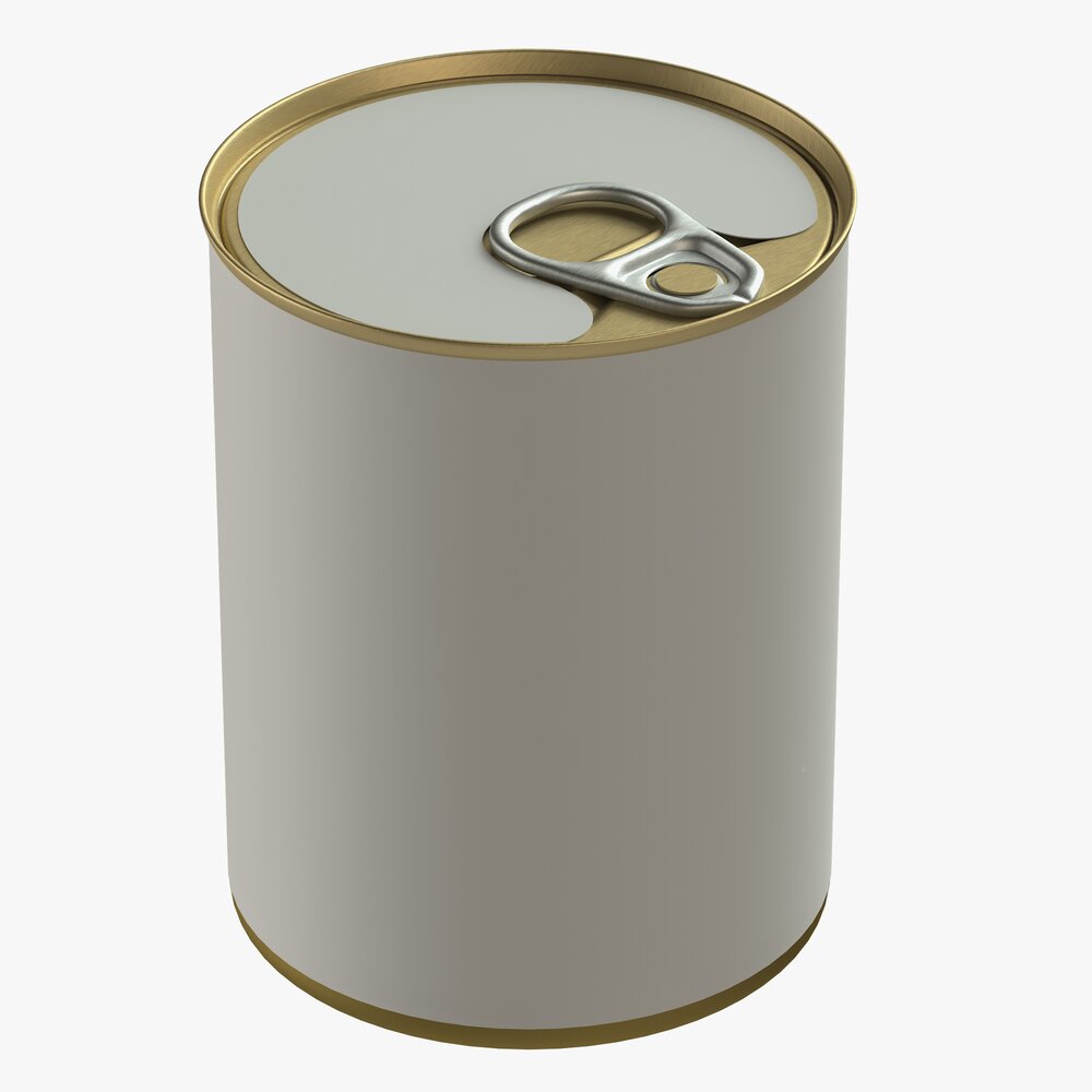 Canned Food Round Tin Metal Aluminium Can 06 3D 모델 