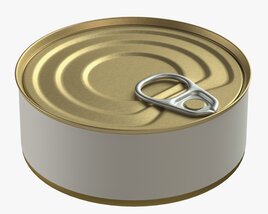 Canned Food Round Tin Metal Aluminium Can 07 3D model