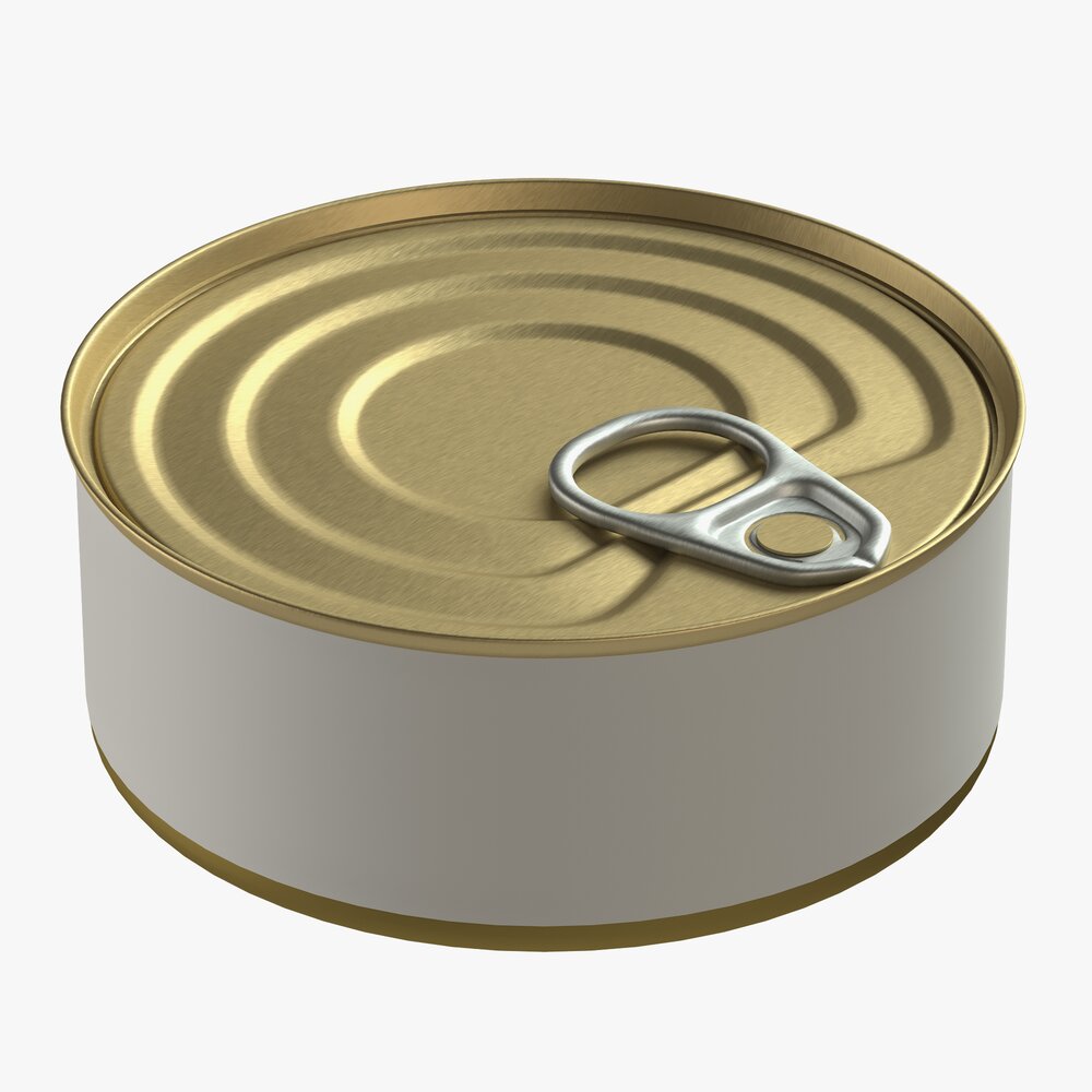Canned Food Round Tin Metal Aluminium Can 07 3D модель