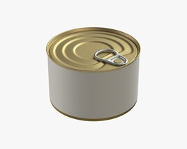 Canned Food Round Tin Metal Aluminium Can 08 3D 모델 