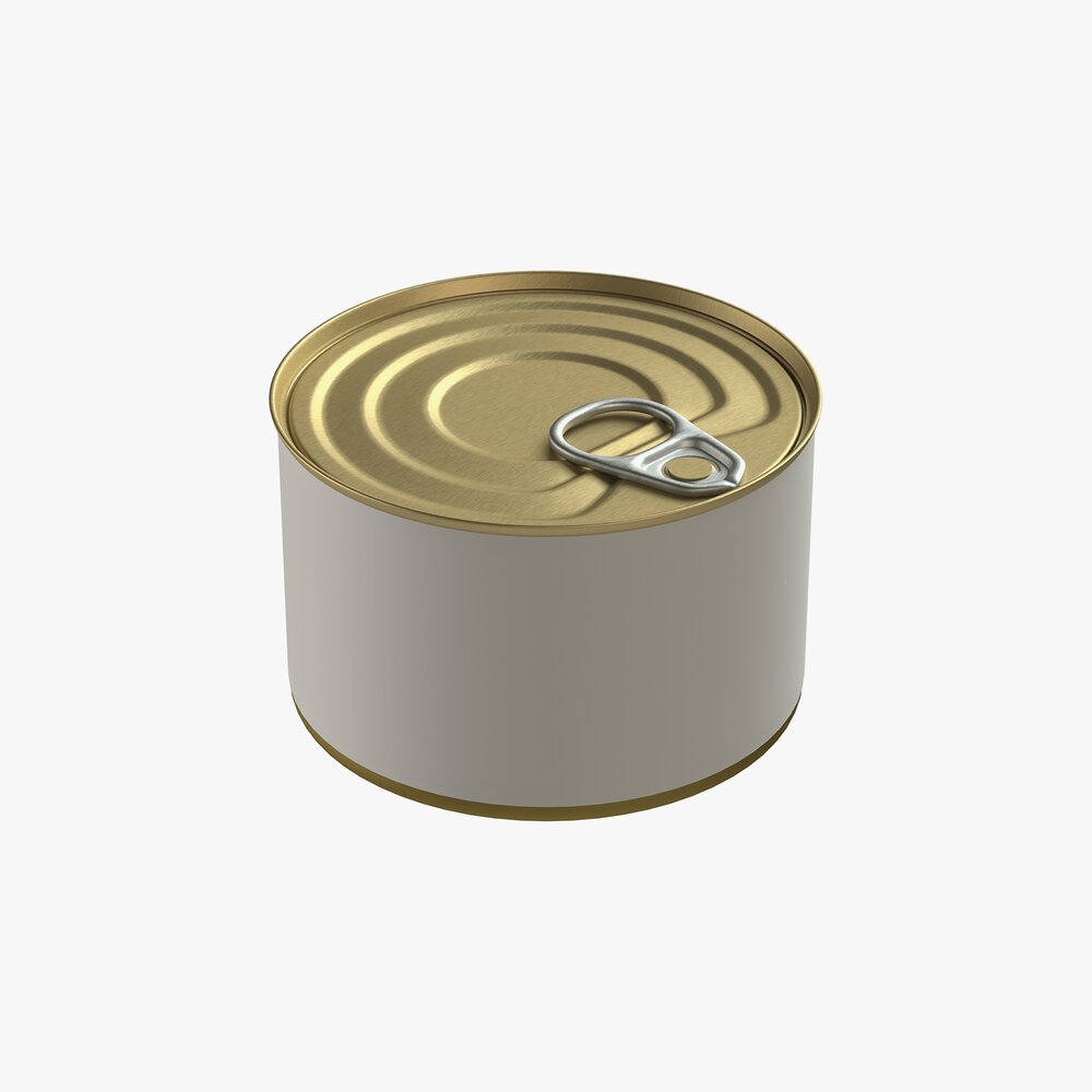 Canned Food Round Tin Metal Aluminium Can 08 3D модель