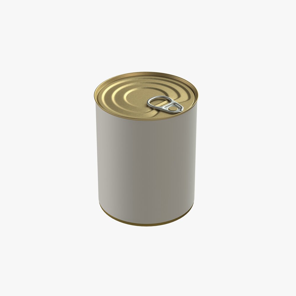 Canned Food Round Tin Metal Aluminium Can 09 3D 모델 