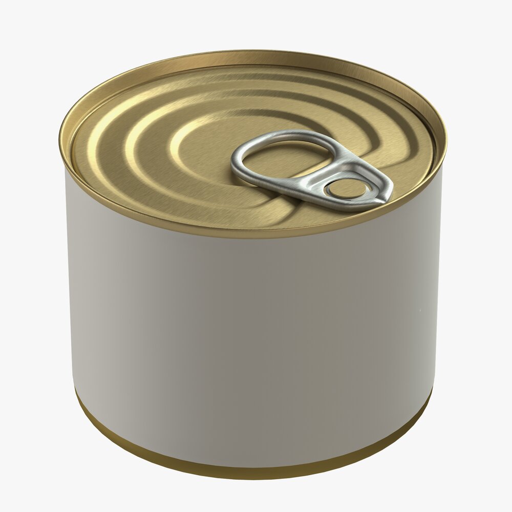 Canned Food Round Tin Metal Aluminium Can 10 3D model