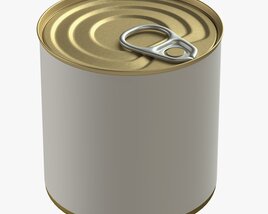 Canned Food Round Tin Metal Aluminium Can 11 Modello 3D