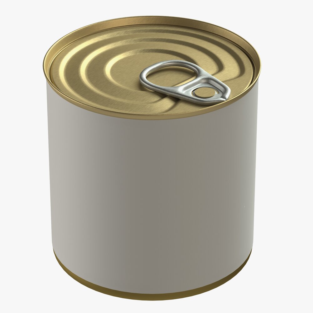 Canned Food Round Tin Metal Aluminium Can 11 3D-Modell