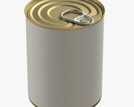 Canned Food Round Tin Metal Aluminium Can 12 Modello 3D