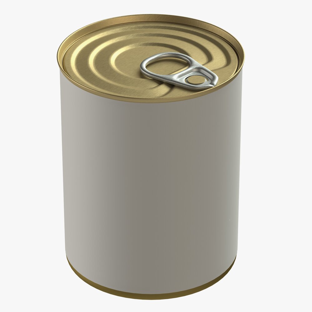 Canned Food Round Tin Metal Aluminium Can 12 3D model