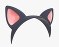 Headband Cat Ears Black 3D 모델 