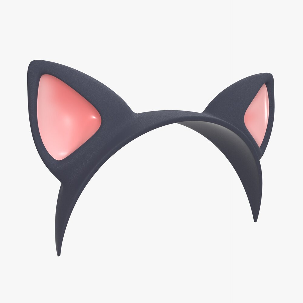 Headband Cat Ears Black 3D model