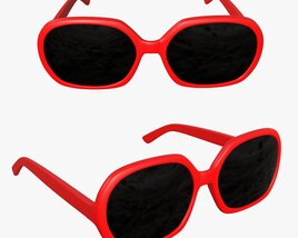 Sunglasses with Red Frames 3D模型