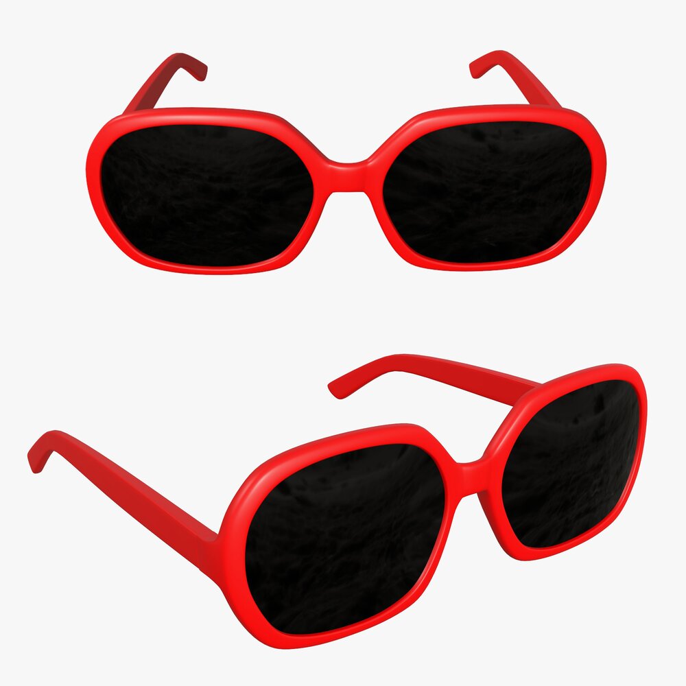 Sunglasses with Red Frames 3D model