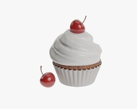 Cupcake With Cherry Modelo 3d