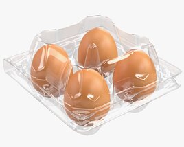 Egg Plastic Package 4 Eggs Modèle 3D