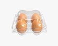 Egg Plastic Package 4 Eggs 3D 모델 