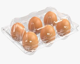 Egg Plastic Package 6 Eggs 3D 모델 